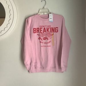 Elton John Don’t Go Breaking My Heart Graphic Sweatshirt New With Tag